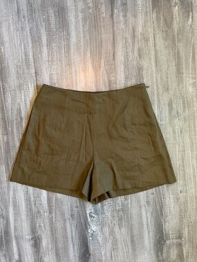 ANTONIO MELANI Olive High-Waist Tailored Shorts